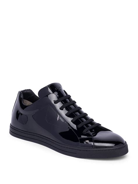 fendi monster patent leather sneakers